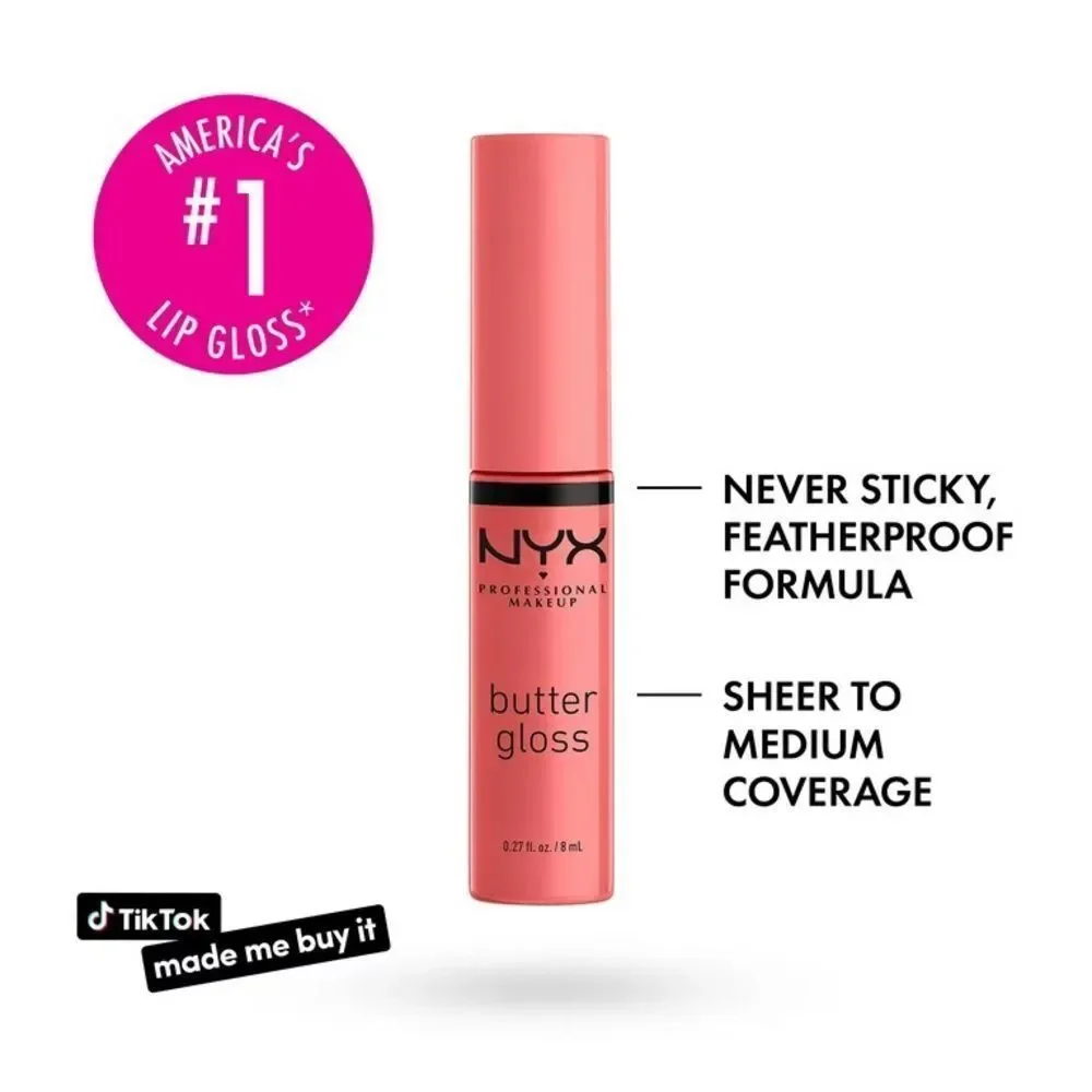 5/$25💜 NYX Butter Gloss Creamy Lip Gloss in Creme Brulee